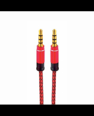 Cable de Audio de 3.5mm stereo Macho-Macho 3 vías 1.6m Rojo/Negro