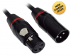 Cable de Audio para Micrófono de Jack XLR a Plug XLR, PVC Flex, Cobre Trenzado - 6m Negro