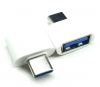 Adaptador Jack USB 2.0 a Plug USB tipo C, OTG Blanco