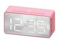 Reloj despertador con Bocina y Pantalla Espejo, Bluetooth® - Rosa