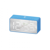 Reloj despertador con Bocina y Pantalla Espejo, Bluetooth® - Azul