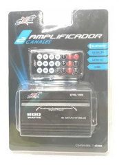 Mini Amplificador 800W 2 Canales 12V 5A, Bluetooth, USB, Control Remoto