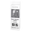 Cable Adata Usb A Lightning Apple De 100cm 2.4mha Titanio Ipod Iphone Ipad Metalico