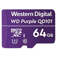 Memoria Wd 64gb Micro Sdxc Purple Sc Qd101 Videovigilancia 24, 7 Clase 10 U1 Lect 50mb, s Esc 40mb, s
