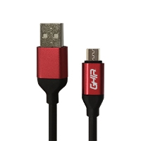 Cable Micro Usb Ghia 1m Color Negro, rojo