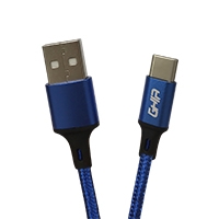 Cable Usb Tipo C Ghia Nylon Color Azul De 1m