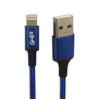 Cable Tipo Lightning Ghia 1m Nylon Color Azul