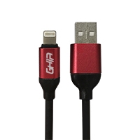 Cable Tipo Lightning Ghia 1m Color Negro, rojo