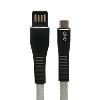 Cable Micro Usb Ghia Plano Color Gris, negro De 1m