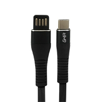 Cable Usb Tipo C Ghia Plano Color Negro De 1m