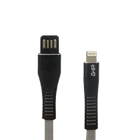 Cable Tipo Lightning Ghia Plano Color Gris, negro De 1m