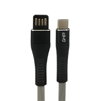Cable Usb Tipo C Ghia Plano Color Gris, negro De 1m