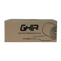 Caja Rollo Papel Termico Ghia 57x40 Mm , 50 Piezas , para Impresoras De 58mm , , Reaccion Negro