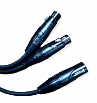 Cable de Audio Profesional de Plug XLR a 2 Jacks XLR 100% Cobre 2x20AWG, 1m