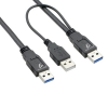 Cable USB 2.0 para Disco Duro, de Macho a Doble Macho, 42cm