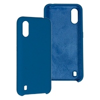 Funda Ghia De Silicon Color Azul Con Mica Para Samsung A01