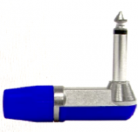 Plug 6.3mm Mono, Metálico, Punta en Escuadra "L", Azul