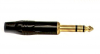 Plug 6.3mm Dorado Estéreo Metálico, Negro