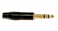 Plug 6.3mm Dorado Estéreo Metálico, Negro