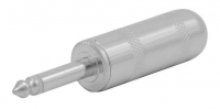 Plug 6.3mm Mono, Metálico JUMBO, Reforzado con Baquelita, para Bocinas de Potencia