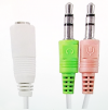 Cable Adaptador de Plugs 3.5st de Micrófono y Bocina a Jack 3.5mm Minifon 4 vías, 70cm
