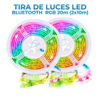 Tira de Luces LED RGB 5050, Control por App Bluetooth, 2 Rollos 10m, 20m