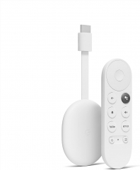 Google Chromecast TV HD, Transmisión de Entretenimiento en tu televisor con búsqueda de Voz, Ver películas, programas y televisión en Vivo en 1080p HD - Blanco Nieve