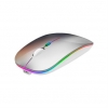 Mouse Inalámbrico Recargable Delgado/Silencioso RGB 1600 dpi Color Plata
