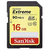 MEMORIA SANDISK 16GB SDHC EXTREM UHS-I 90MB/S 4K CLASE 10